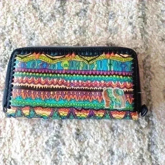 Sakroots Colorful Bohemian Zip Top Wallet - Picture 3 of 13
